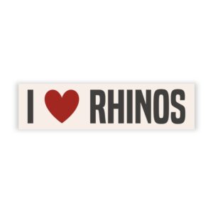 White Rhino Arms I Love Rhinos Bumper Sticker