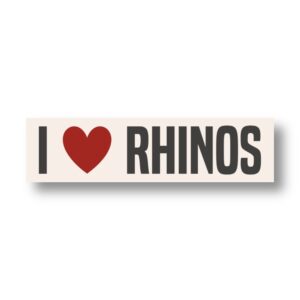White Rhino Arms I Love Rhinos Bumper Sticker