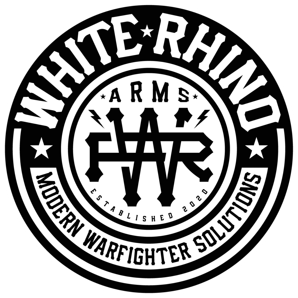 White_Rhino_Arms_WRA_Circle_Stacked_White_Outline_Black_Background